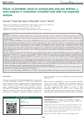 Cover page: Effects of anesthetic depth on postoperative pain and delirium: a meta-analysis of randomized controlled trials with trial sequential analysis