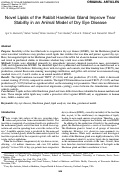 Cover page: Novel Lipids of the Rabbit Harderian Gland Improve Tear Stability in an Animal Model of Dry Eye Disease
