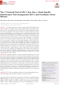 Cover page: The C-Terminal End of HIV-1 Vpu Has a Clade-Specific Determinant That Antagonizes BST-2 and Facilitates Virion Release