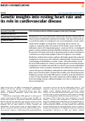 Cover page: Genetic insights into resting heart rate and its role in cardiovascular disease.