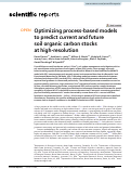 Cover page: Optimizing process-based models to predict current and future soil organic carbon stocks at high-resolution.