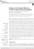 Cover page: Evidence for Resident Memory T Cells in Rasmussen Encephalitis.