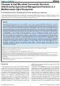 Cover page: Changes in Soil Microbial Community Structure Influenced by Agricultural Management Practices in a Mediterranean Agro-Ecosystem