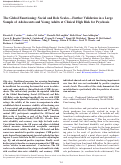 Cover page: The Global Functioning: Social and Role Scales-Further Validation in a Large Sample of Adolescents and Young Adults at Clinical High Risk for Psychosis.