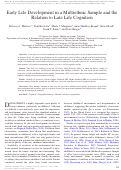 Cover page: Early Life Development in a Multiethnic Sample and the Relation to Late Life Cognition