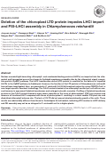 Cover page: Deletion of the chloroplast LTD protein impedes LHCI import and PSI-LHCI assembly in Chlamydomonas reinhardtii.