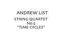 Cover page: String Quartet No. 5 "Time Cycles"