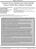 Cover page: Treatment, Services and Follow-up for Victims of Family Violence in Health Clinics in Maputo, Mozambique