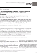 Cover page: Text message alerts to emergency physicians identifying potential study candidates increase clinical trial enrollment.