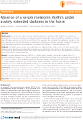 Cover page: Absence of a serum melatonin rhythm under acutely extended darkness in the horse