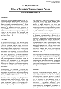 Cover page: A Case of Thrombotic Thrombocytopenic Purpura