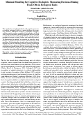 Cover page: Minimal Modeling for Cognitive Ecologists: Measuring Decision-Making Trade-Offs in Ecological Tasks