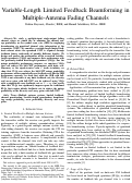 Cover page: Variable-Length Limited Feedback Beamforming in Multiple-Antenna Fading Channels