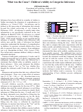 Cover page: What was the Cause? Children's Ability to Categorize Inferences