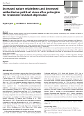 Cover page: Increased nature relatedness and decreased authoritarian political views after psilocybin for treatment-resistant depression