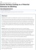 Cover page: Ocular Surface Cooling as a Potential Stimulus for Blinking