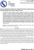 Cover page: Implementing Universal Design for Learning in Online Courses to Support Multilingual Students in Higher Education