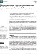 Cover page: Air Quality and Comfort Characterisation within an Electric Vehicle Cabin in Heating and Cooling Operations.