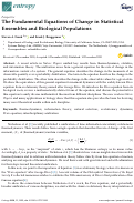 Cover page: The Fundamental Equations of Change in Statistical Ensembles and Biological Populations