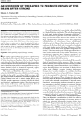 Cover page: An overview of therapies to promote repair of the brain after stroke