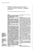 Cover page: Workplace smoking policy and changes in smoking behaviour in California: a suggested association