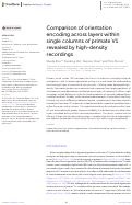 Cover page: Comparison of orientation encoding across layers within single columns of primate V1 revealed by high-density recordings.