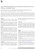 Cover page: Infant milk-feeding practices and cardiovascular disease outcomes in offspring: a systematic review.