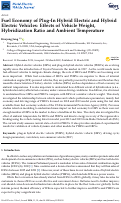 Cover page of Fuel Economy of Plug-In Hybrid Electric and Hybrid Electric Vehicles: Effects of Vehicle Weight, Hybridization Ratio and Ambient Temperature