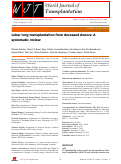 Cover page: Lobar lung transplantation from deceased donors: A systematic review