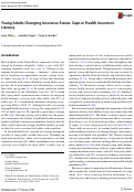 Cover page: Young Adults Changing Insurance Status: Gaps in Health Insurance Literacy