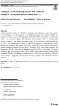 Cover page of Timing of social distancing policies and COVID-19 mortality: county-level evidence from the U.S.