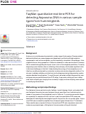 Cover page: TaqMan quantitative real-time PCR for detecting Avipoxvirus DNA in various sample types from hummingbirds