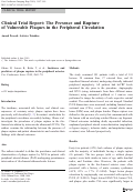 Cover page: Clinical Trial Report: The Presence and Rupture of Vulnerable Plaques in the Peripheral Circulation