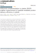 Cover page: Delivered complementation in planta (DCIP) enables measurement of peptide-mediated protein delivery efficiency in plants.