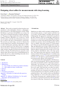 Cover page: Designing observables for measurements with deep learning