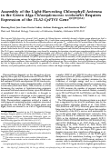 Cover page: Assembly of the Light-Harvesting Chlorophyll Antenna in the Green Alga Chlamydomonas reinhardtii Requires Expression of the TLA2-CpFTSY Gene