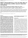 Cover page: XRCC1 haploinsufficiency in mice has little effect on aging, but adversely modifies exposure-dependent susceptibility