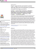 Cover page: Expert-augmented automated machine learning optimizes hemodynamic predictors of spinal cord injury outcome.