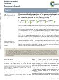 Cover page: Understanding interactions of organic nitrates with the surface and bulk of organic films: implications for particle growth in the atmosphere