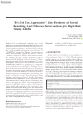 Cover page: “It’s Not Too Aggressive”: Key Features of Social Branding Anti-Tobacco Interventions for High-Risk Young Adults