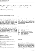 Cover page: The relationship between chronic pain and health-related quality of life in long-term social assistance recipients in Norway