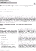 Cover page: Detection of invisible cracks in ceramic materials using by pre-trained deep convolutional neural network