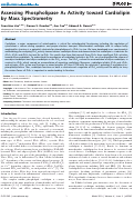 Cover page: Assessing Phospholipase A2 Activity toward Cardiolipin by Mass Spectrometry