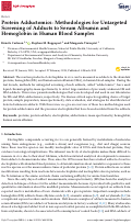 Cover page: Protein Adductomics: Methodologies for Untargeted Screening of Adducts to Serum Albumin and Hemoglobin in Human Blood Samples