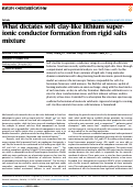 Cover page: What dictates soft clay-like lithium superionic conductor formation from rigid salts mixture