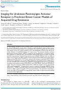 Cover page: Imaging the urokinase plasminongen activator receptor in preclinical breast cancer models of acquired drug resistance.