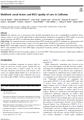 Cover page: Multilevel social factors and NICU quality of care in California