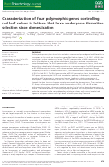 Cover page: Characterization of four polymorphic genes controlling red leaf colour in lettuce that have undergone disruptive selection since domestication