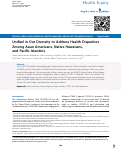 Cover page: Unified in Our Diversity to Address Health Disparities Among Asian Americans, Native Hawaiians, and Pacific Islanders.