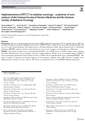 Cover page: Implementation of PET/CT in radiation oncology-a&nbsp;patterns-of-care analysis of the German Society of Nuclear Medicine and the German Society of Radiation Oncology.